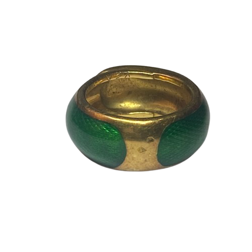BAGUE VAN CLEEF & ARPELS OR 18K ET EMAIL (T.48)