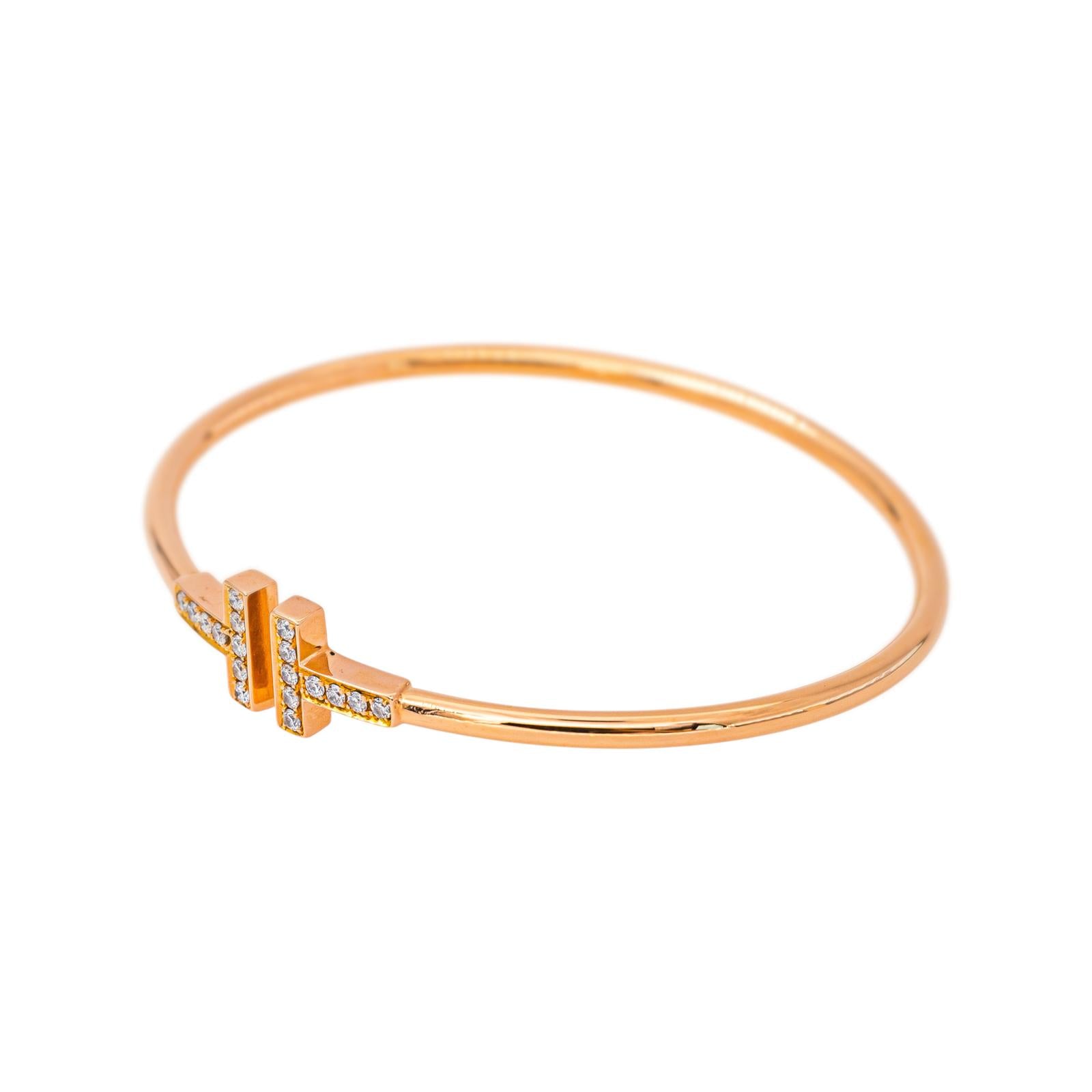 Tiffany & Co Bracelet Tiffany T Or rose Diamant