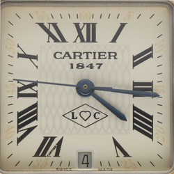 Montre CARTIER "Santos" en or jaune, acier et cuir