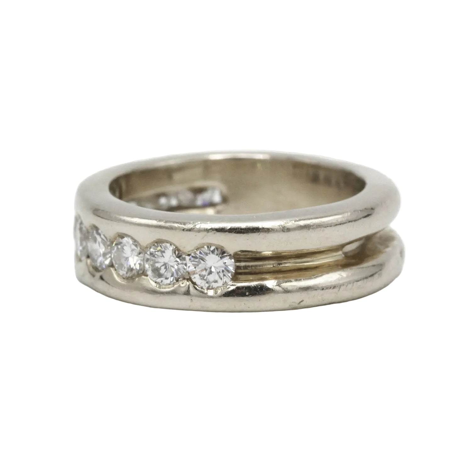 Bague Bandeau en or blanc et diamants
