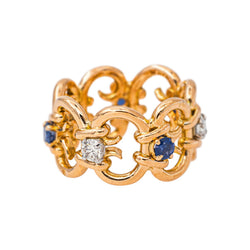Bague Bandeau Or rose Diamant