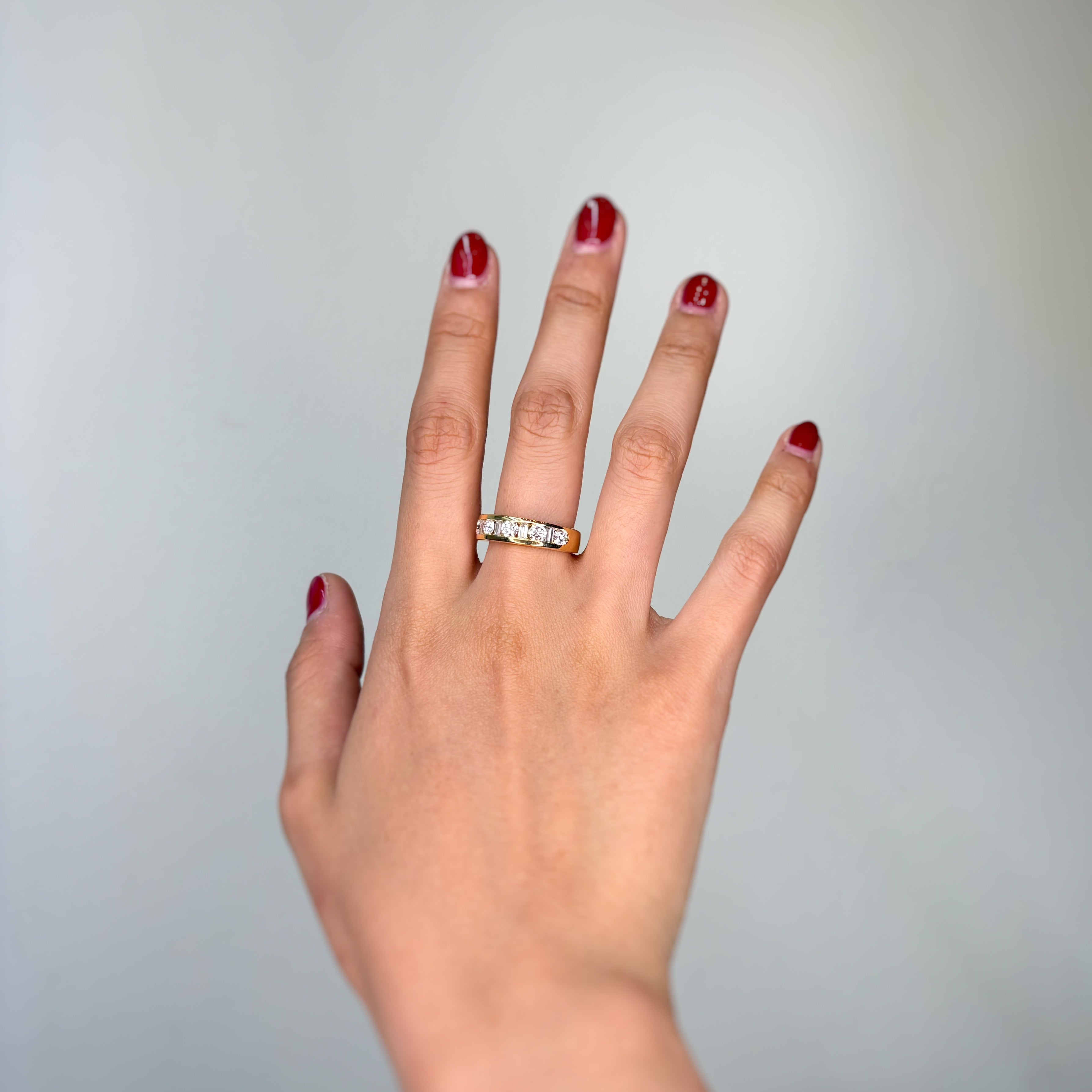 Bague Alliance en or jaune et diamants