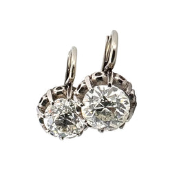 Boucles d'oreilles Dormeuses en or blanc et diamants