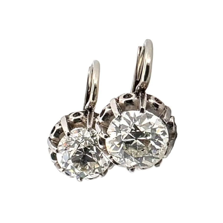 Boucles d'oreilles Dormeuses en or blanc et diamants