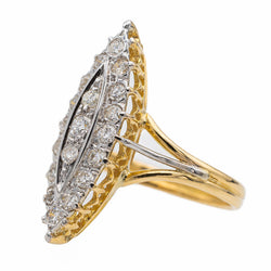 Bague Marquise Or jaune Diamant