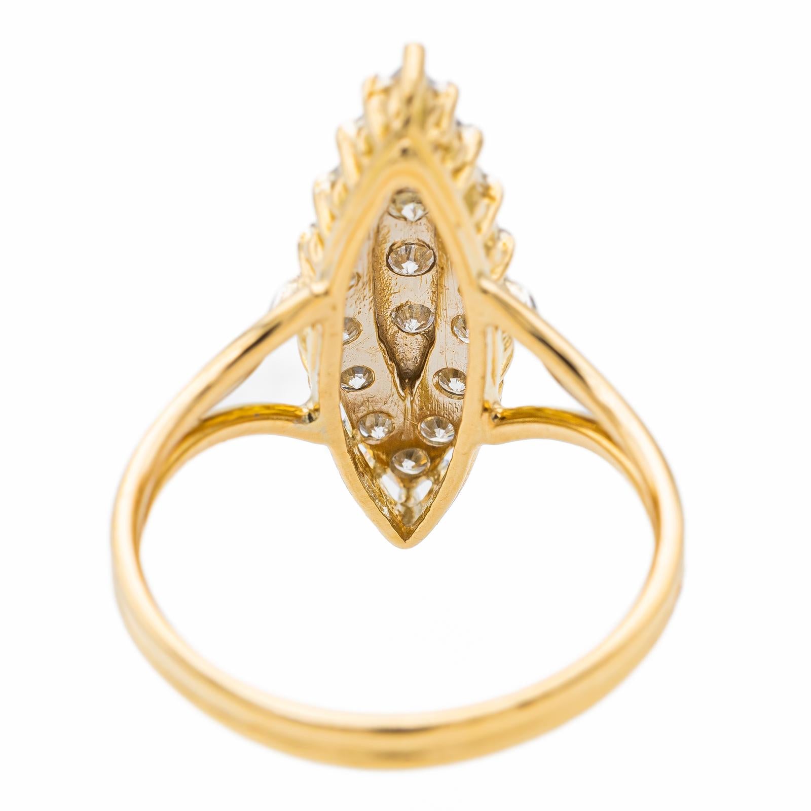 Bague Marquise Or jaune Diamant