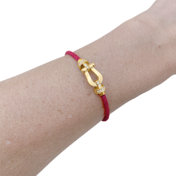 Bracelet FRED "Force 10" MM en or jaune et diamants