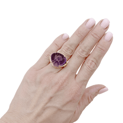 Bague Bulgari, "Sassi Mediterranean Eden", or jaune, améthyste et diamants.
