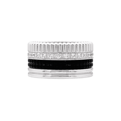 Bague Boucheron, "Quatre Black Edition Large", or blanc, PVD et diamants.