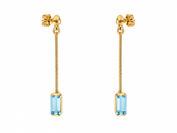 Boucles d’oreilles Pendantes en or jaune et topazes