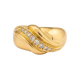 Bague Jonc en or jaune  et diamant