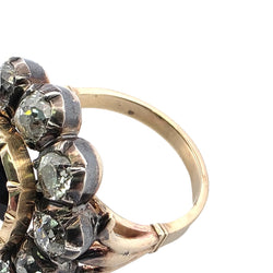 Bague Marguerite en or jaune, argent, saphir et diamants
