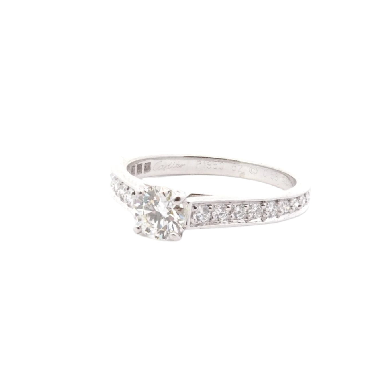 Bague solitaire Cartier diamants en platine