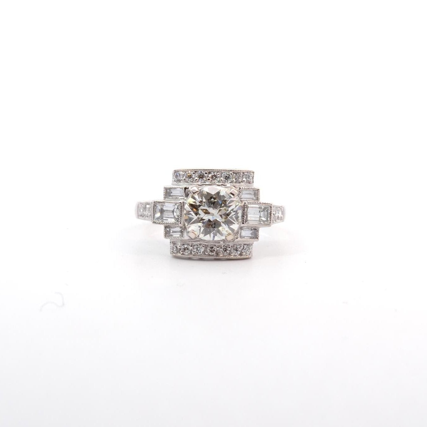 Bague diamant 1,06cts K/SI1 en platine