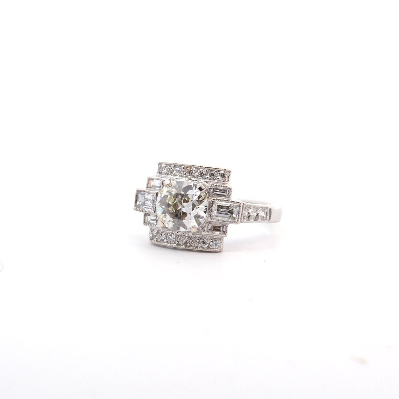 Bague diamant 1,06cts K/SI1 en platine