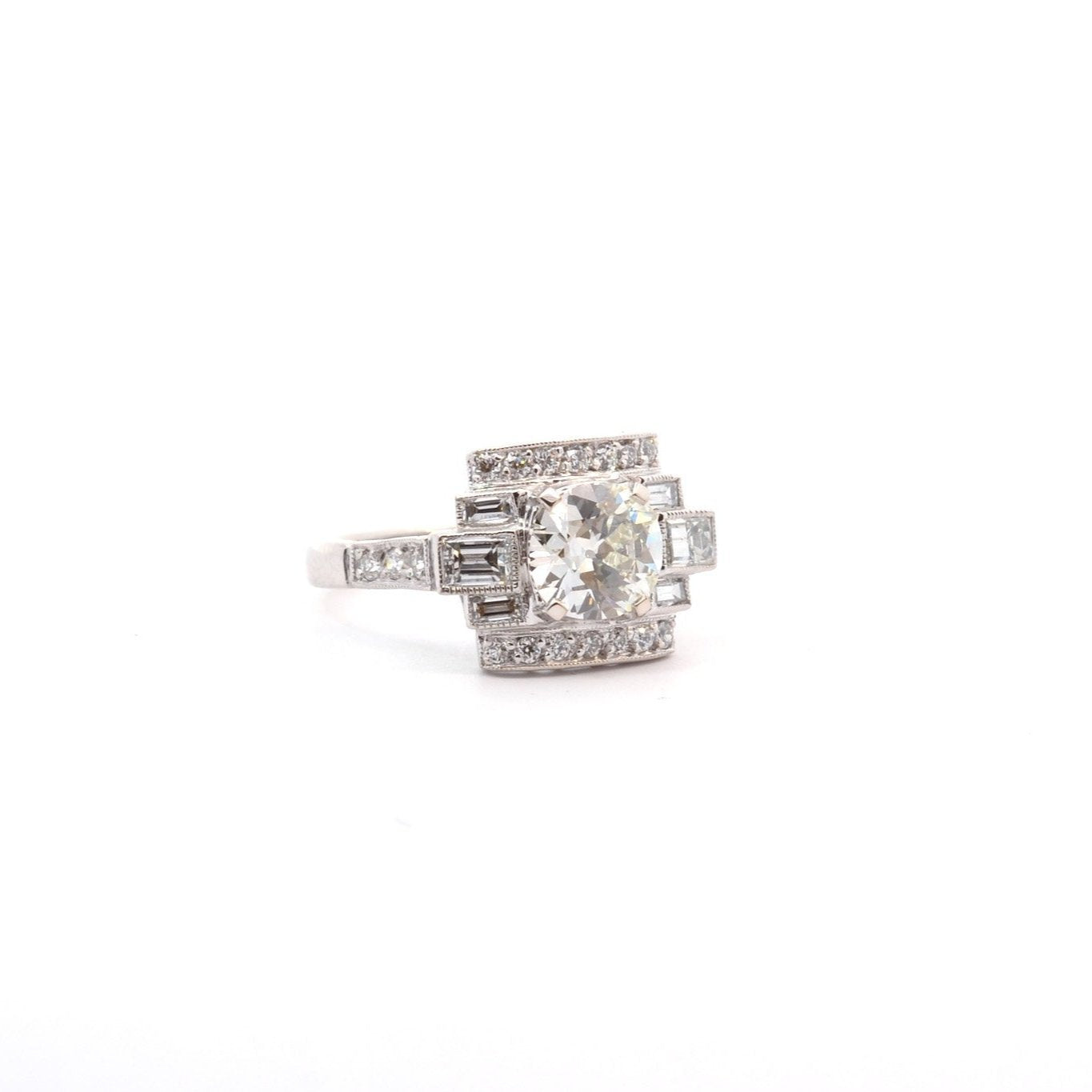 Bague diamant 1,06cts K/SI1 en platine