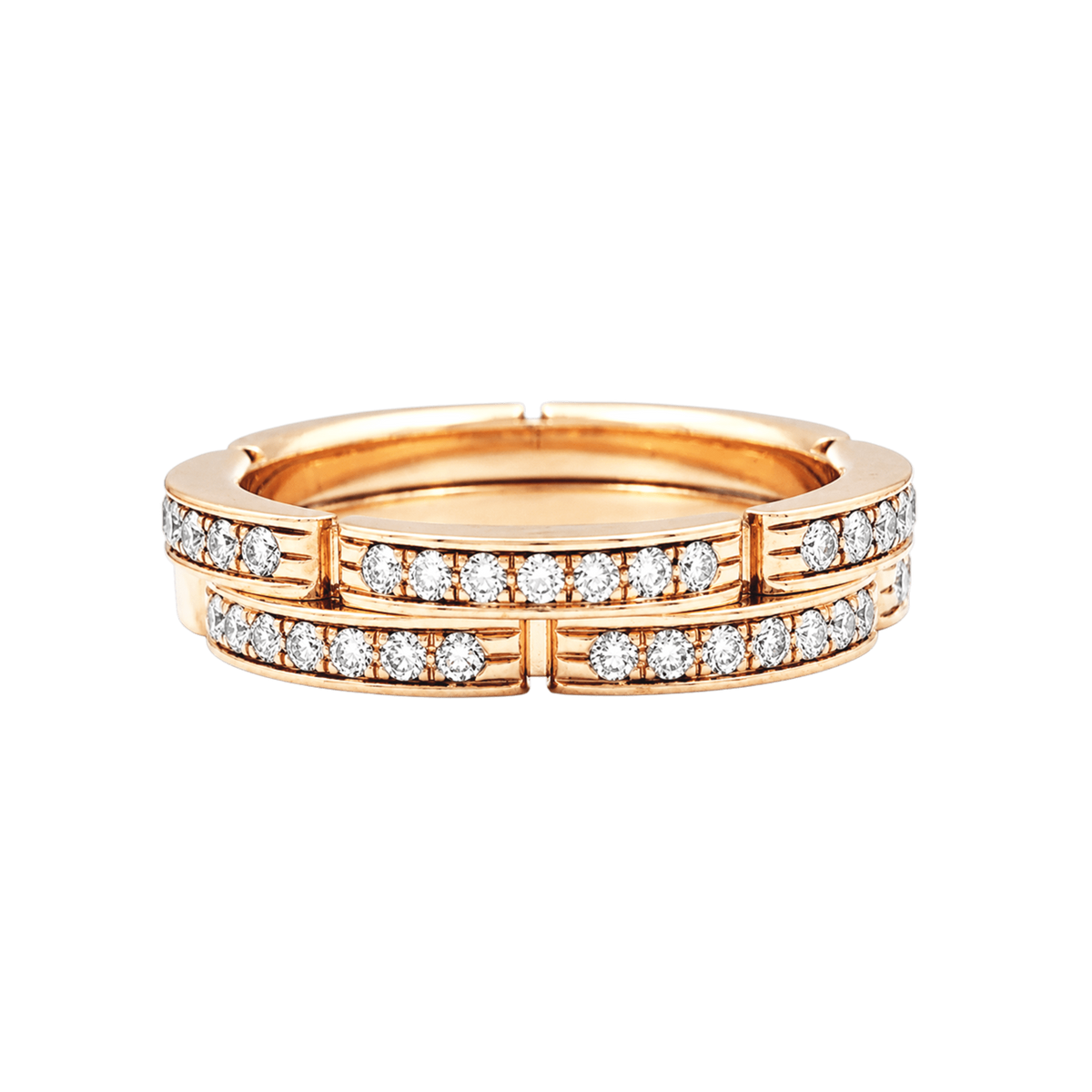 Bague Alliance CARTIER "Maillon Panthère" en or rose et diamants