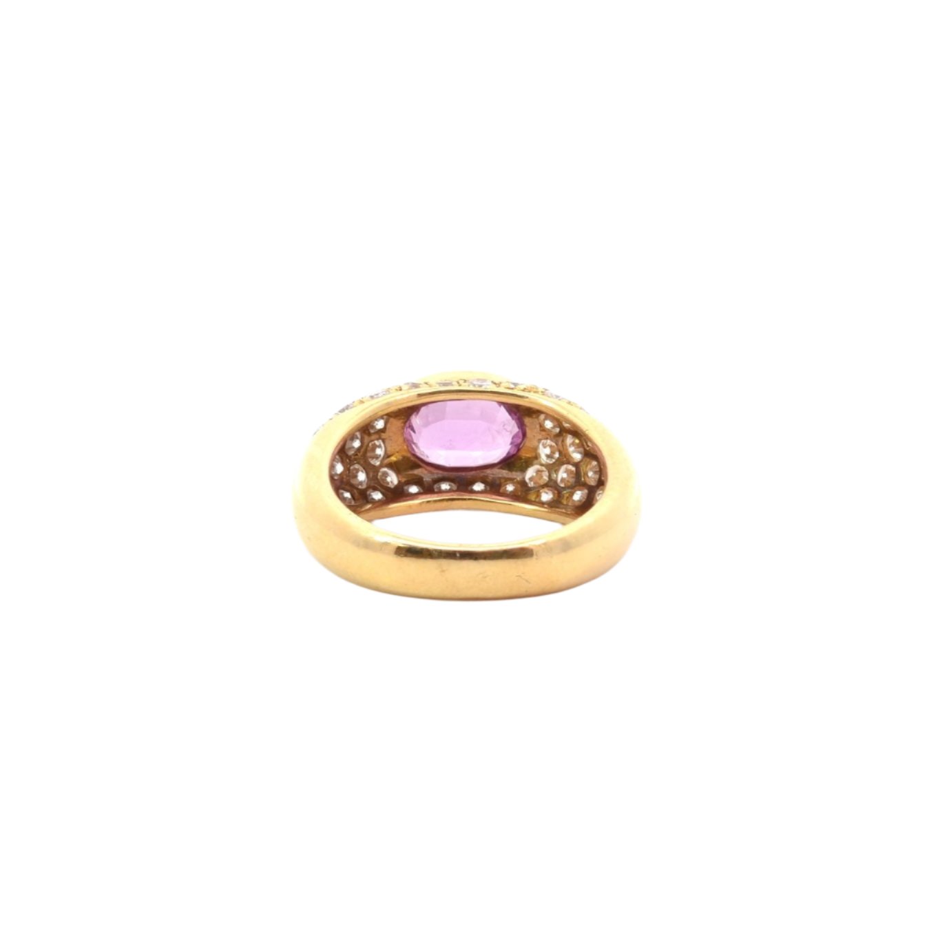 Bague vintage saphir rose et diamants