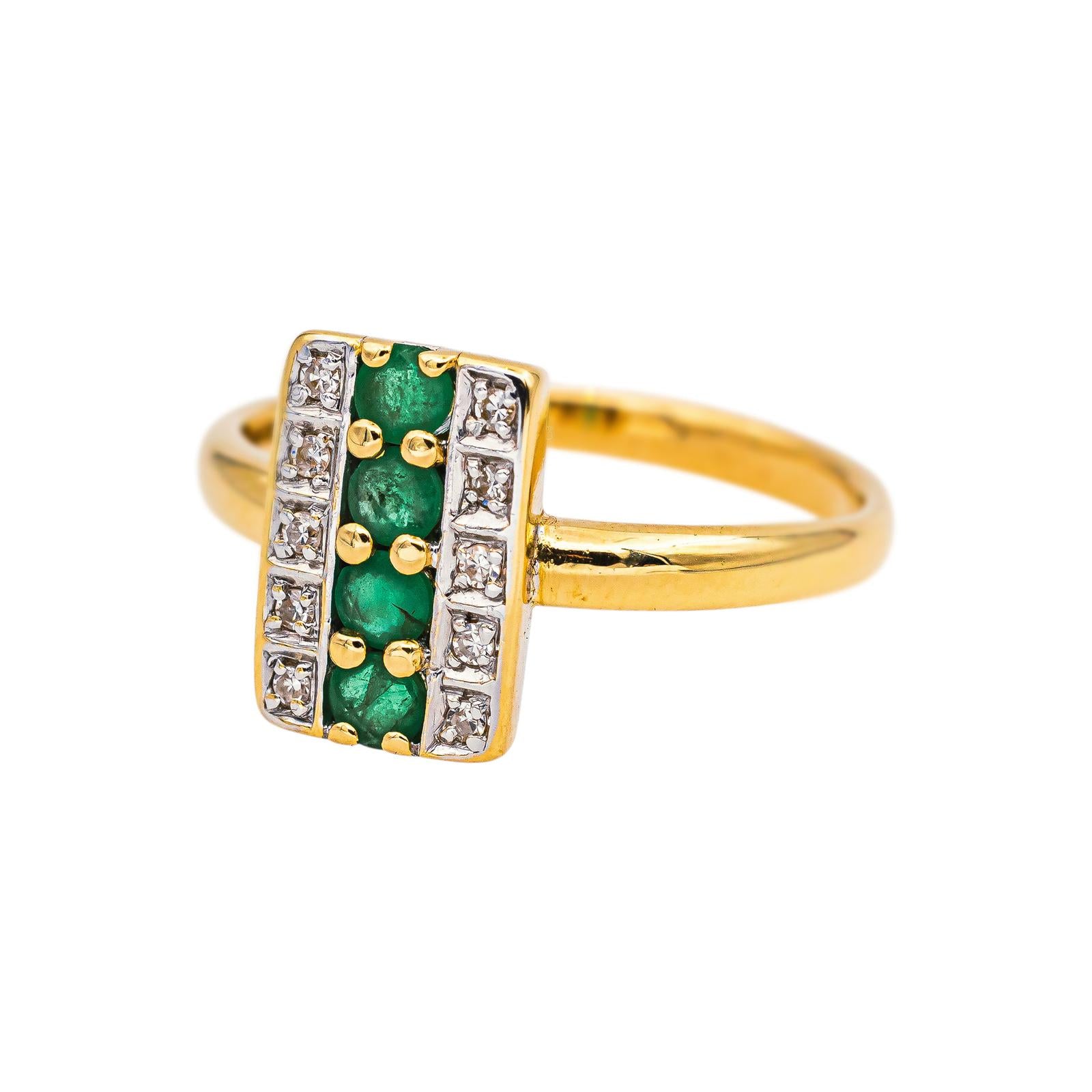 Bague Or jaune Emeraude