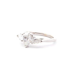 Bague diamant poire 1ct D/SI2 en or 18k