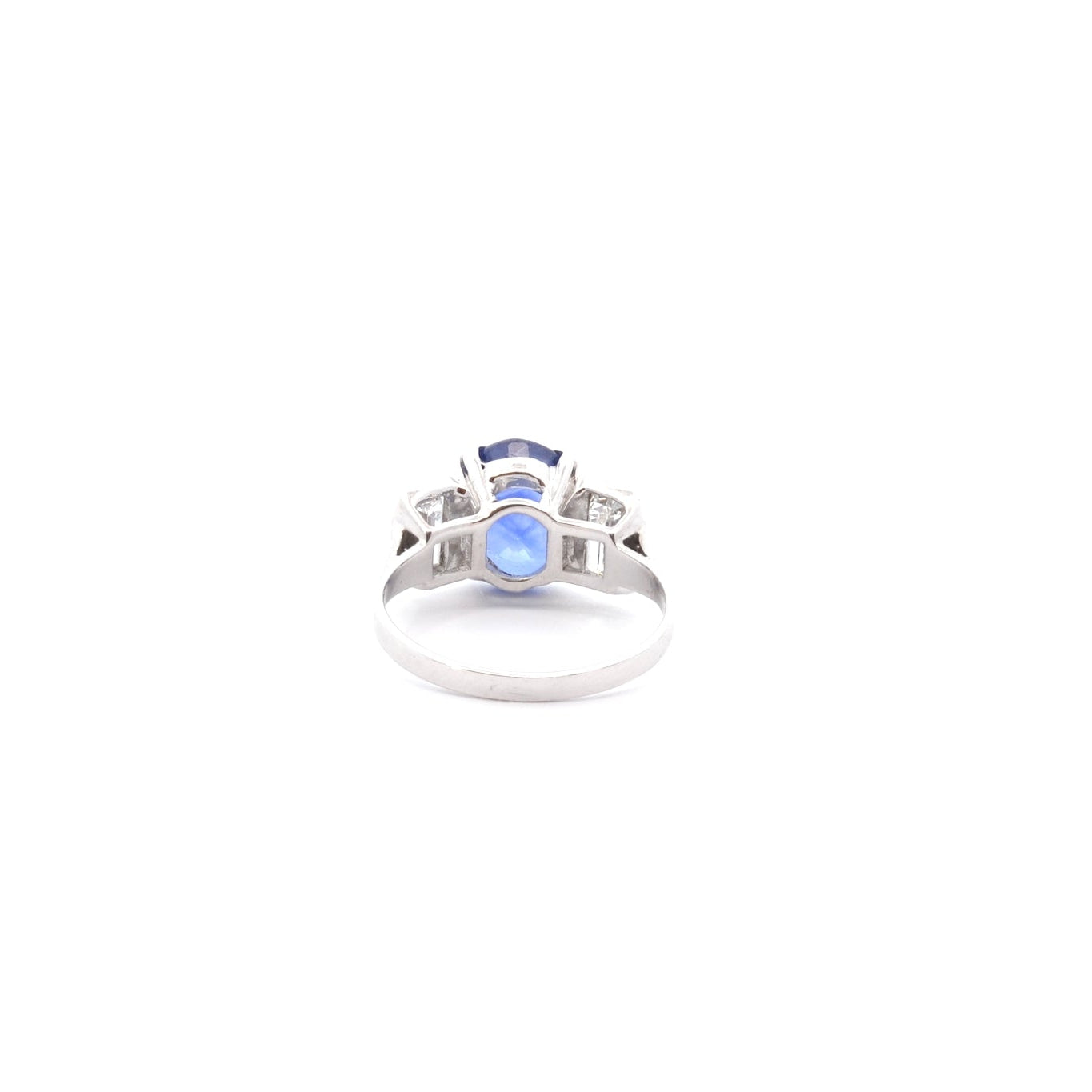 Bague saphir de 3,62cts et diamants en platine