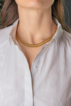 Collier Maille tressée Or jaune