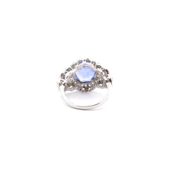 Bague vintage saphir de 6,51cts et diamants