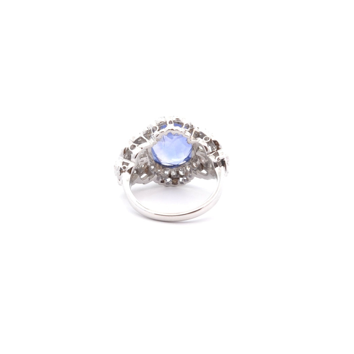 Bague vintage saphir de 6,51cts et diamants