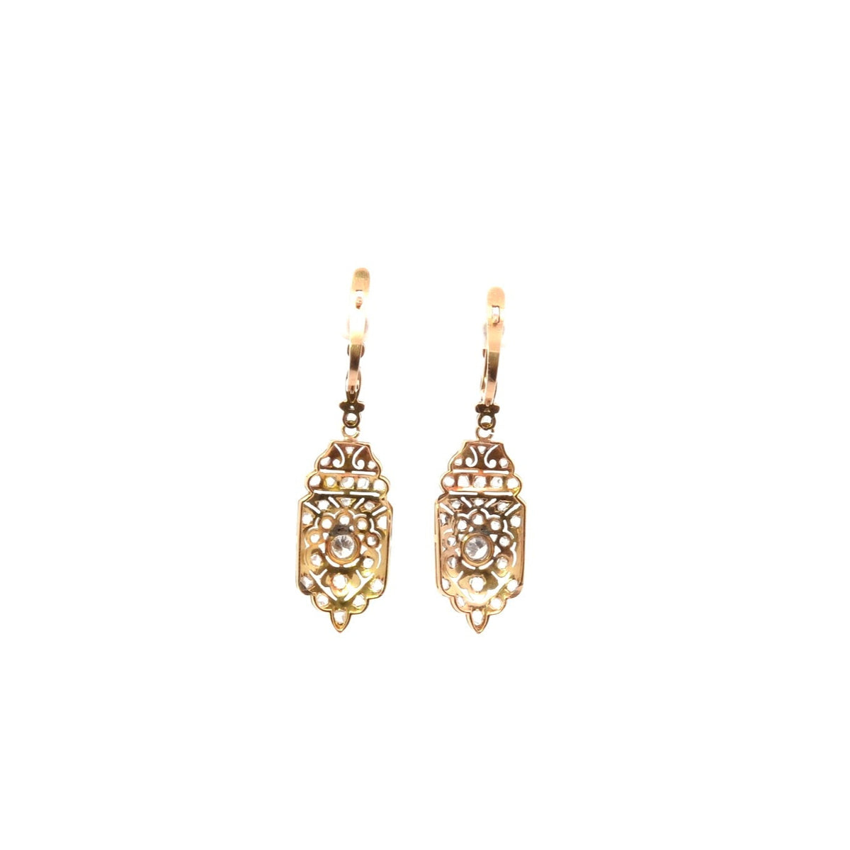 Boucles d'oreilles art déco diamants