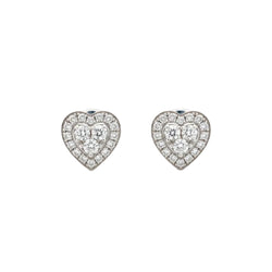 Boucles d'oreilles Puces en or blanc et diamants
