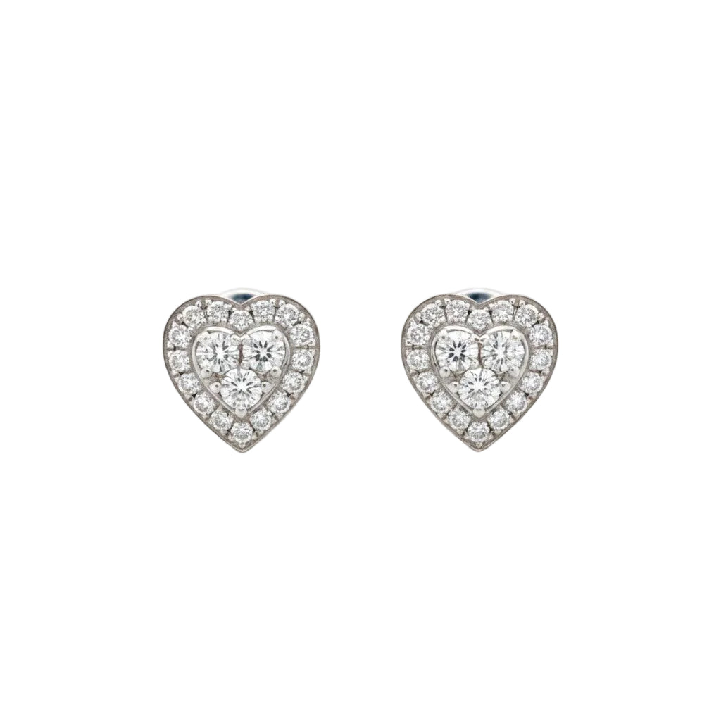 Boucles d'oreilles Puces en or blanc et diamants