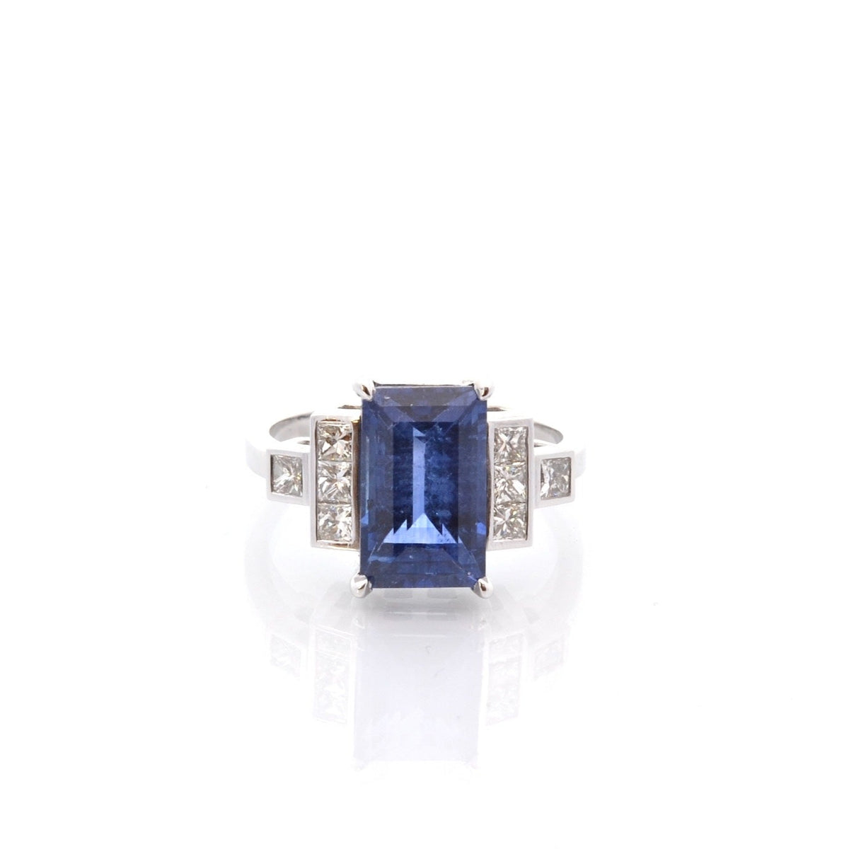 Bague saphir de 4,26cts et diamants