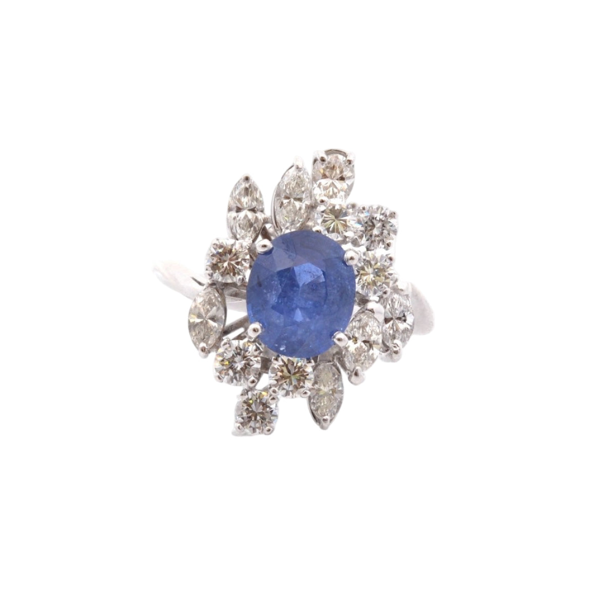 Bague saphir de 2,51cts et diamants