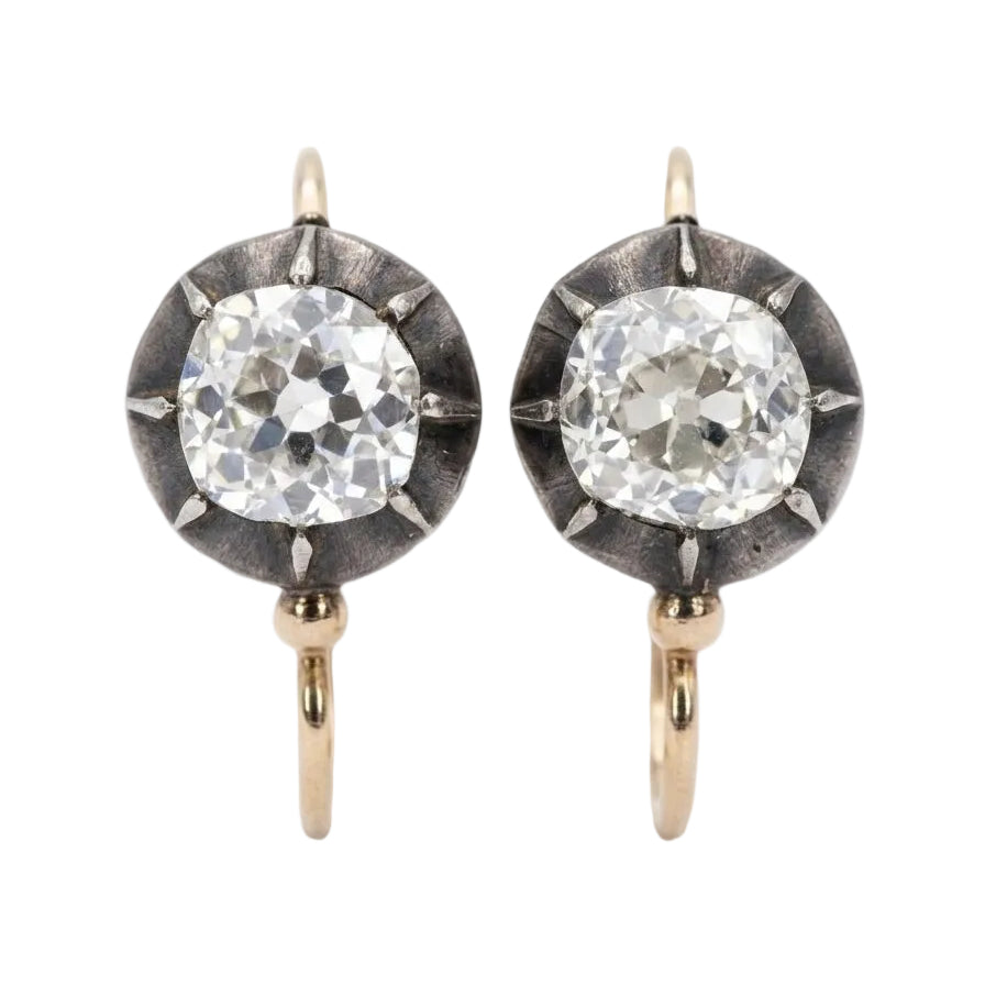 Boucle d’oreilles Dormeuses en or jaune et diamants