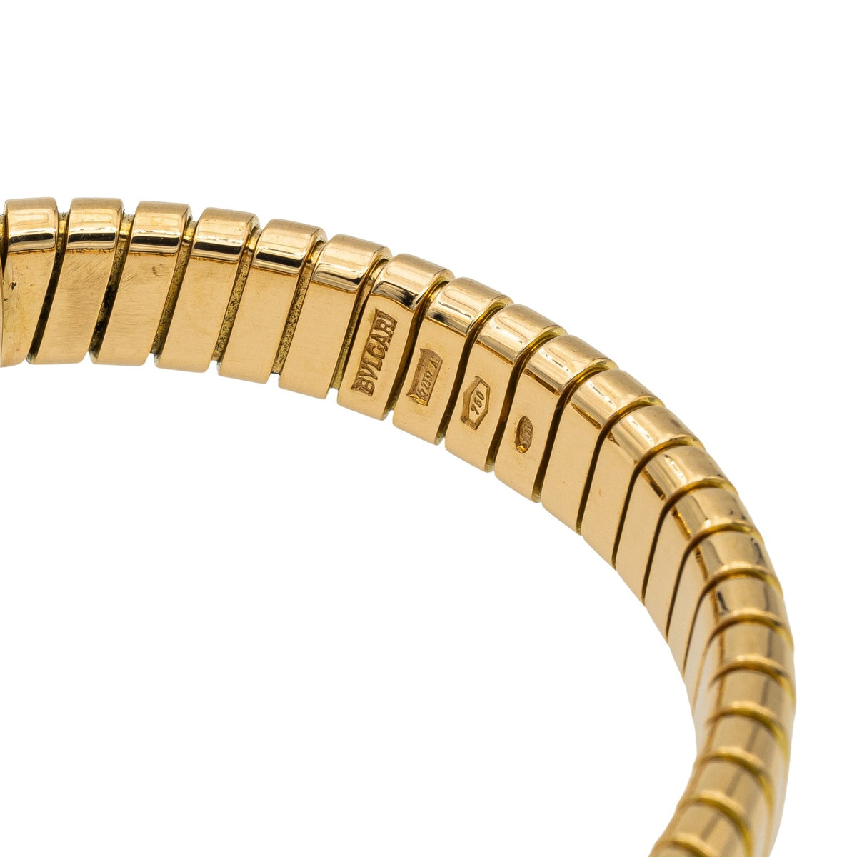 Bracelet Bulgari maille Tubogas , Or jaune et Diamants