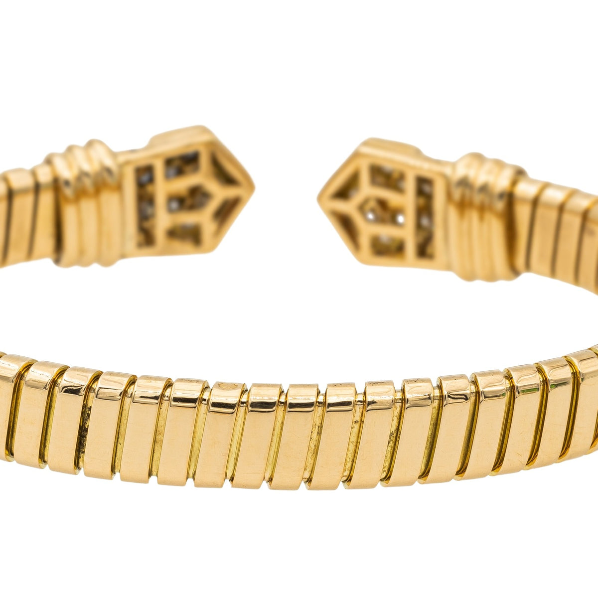 Bracelet Bulgari maille Tubogas , Or jaune et Diamants