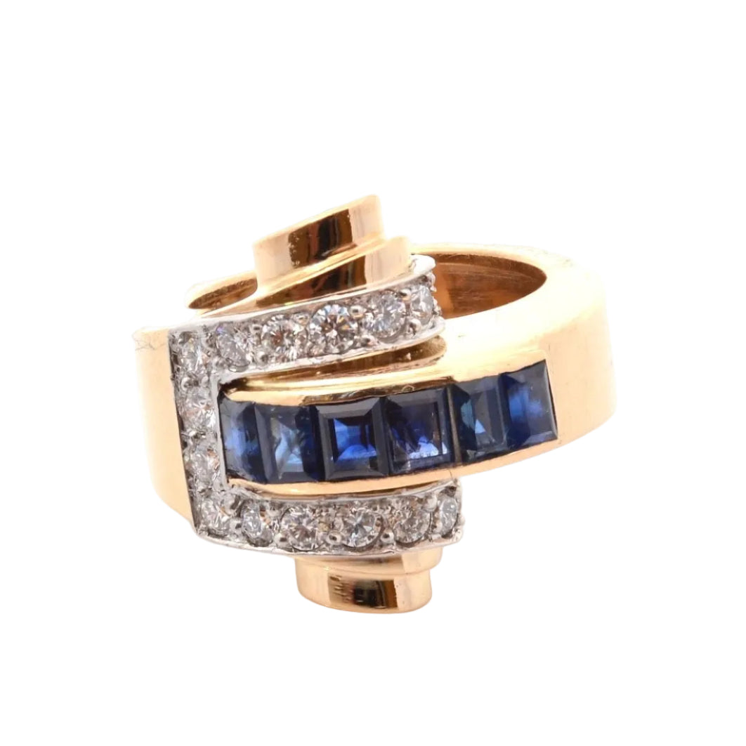 Bague vintage Boucheron saphirs et diamants