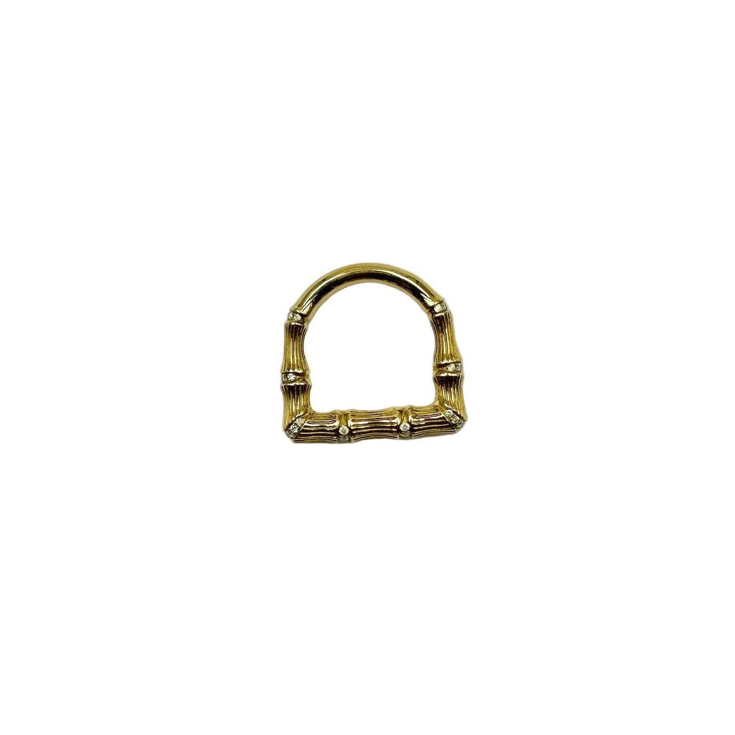 Bague YVONNE LÉON "Bambou" en or jaune et diamants