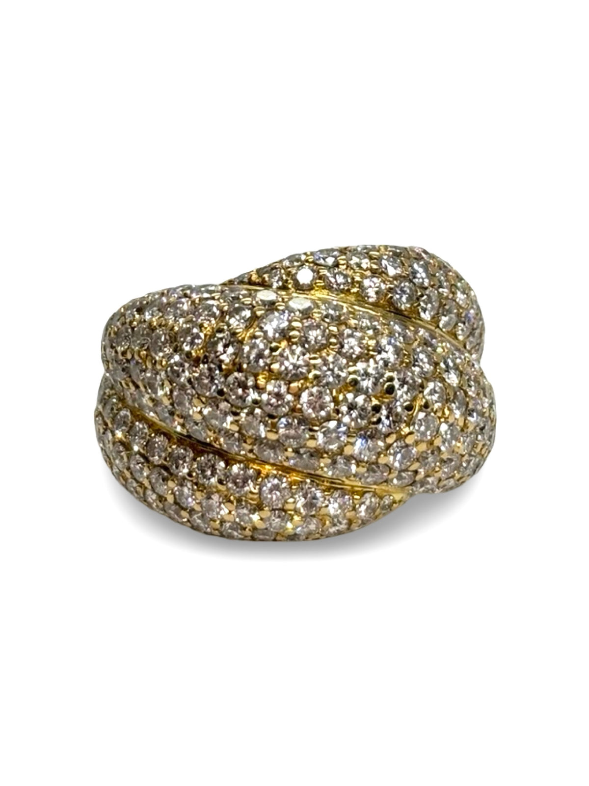 Bague Dôme en or jaune et diamants