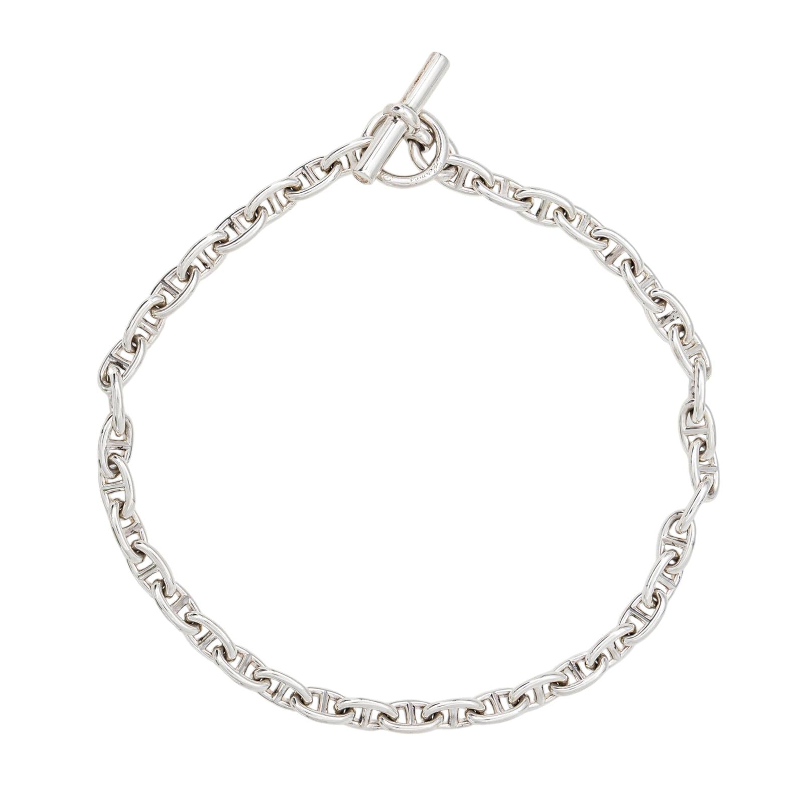 Hermès Collier Pierre Lefèvre Chaîne d'ancre Argent