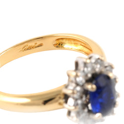 Bague Marguerite en or jaune, saphir et zirconiums