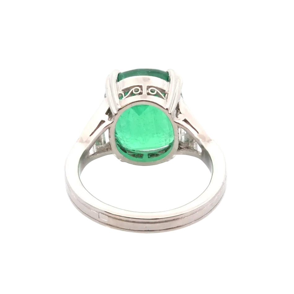 Bague émeraude de 6,57cts et diamants