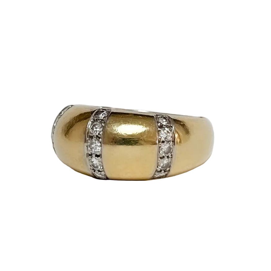 Bague Bandeau en or jaune et diamants