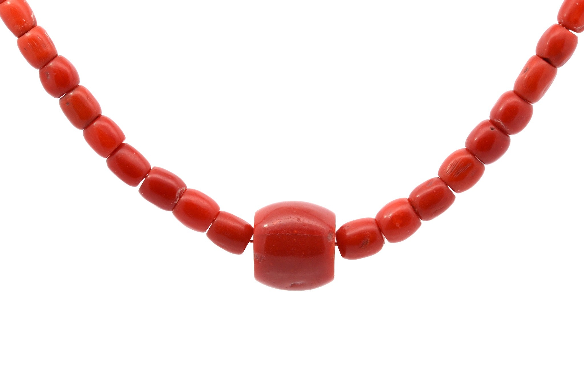 Necklace vintage coral pearls