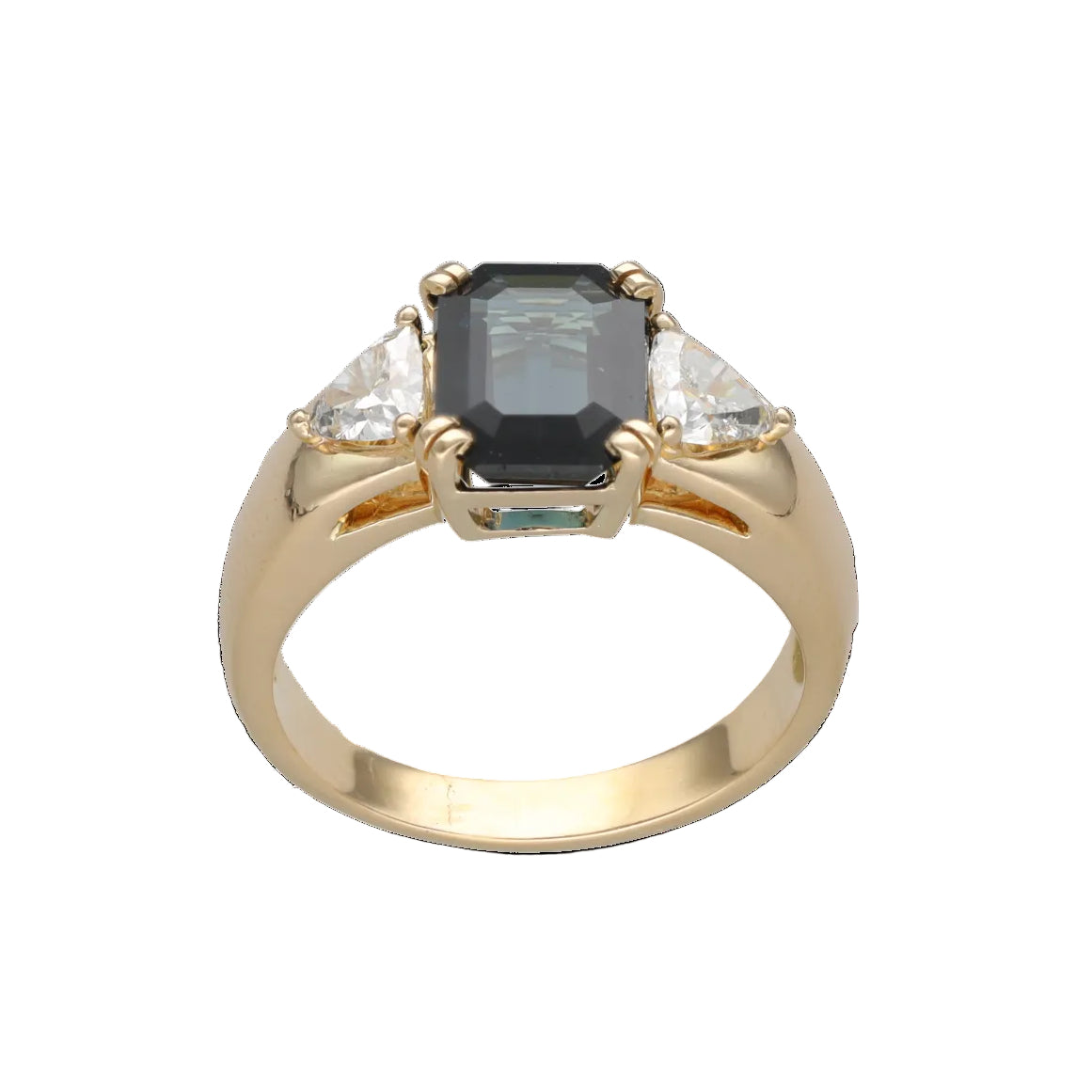 Bague Trilogie en or jaune, saphir et diamants