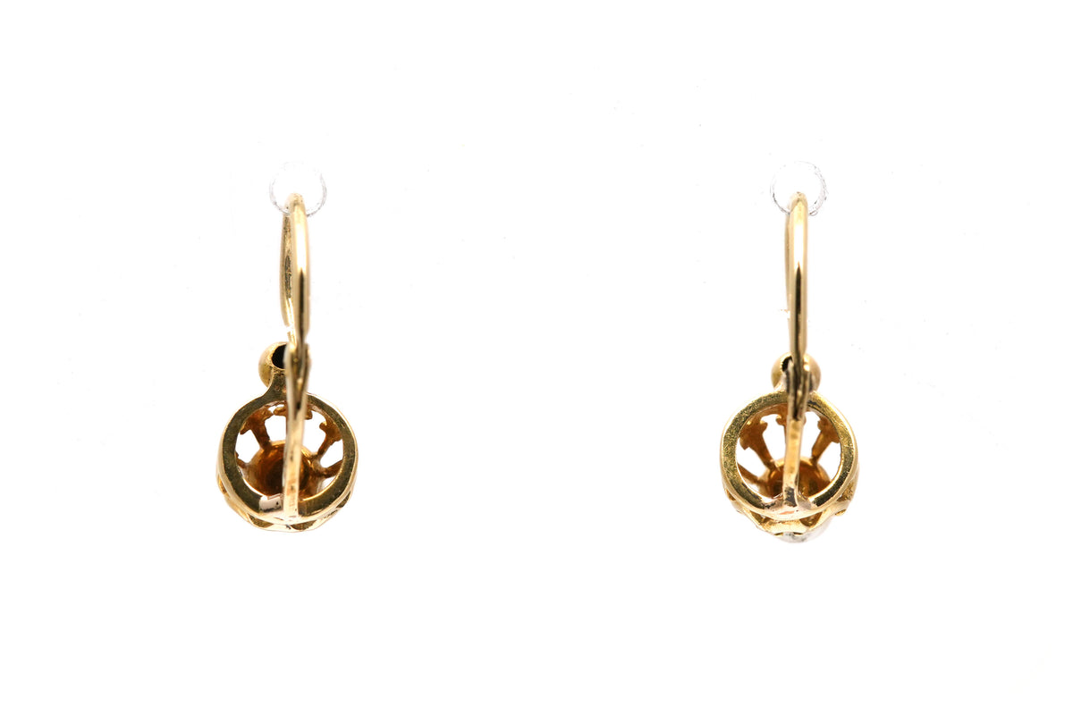 Boucles d'oreilles Dormeuses en or jaune et perles