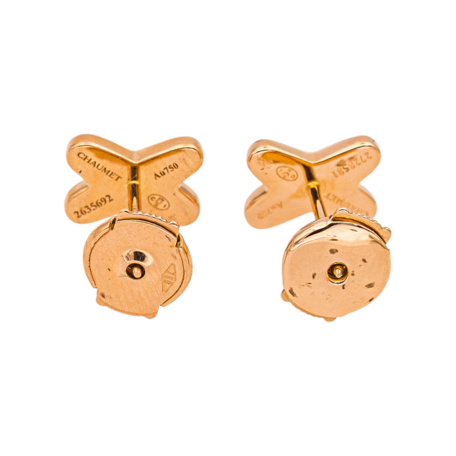 Chaumet Boucles d'oreilles Jeux de liens Or rose Diamant