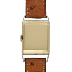 Montre JAEGER-LECOULTRE "Reverso" en or jaune, acier et cuir