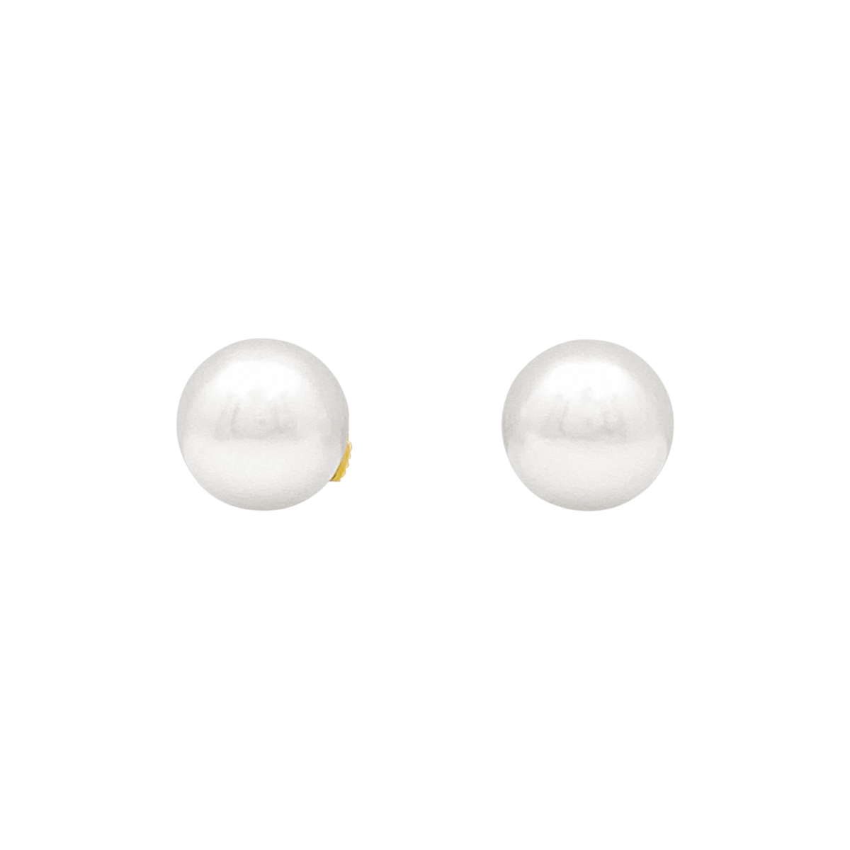 Boucles d'oreilles Puces en or jaune et perles