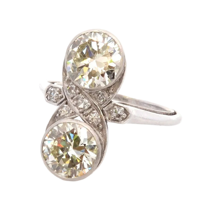Bague art déco diamants 2,04cts et 1,93cts